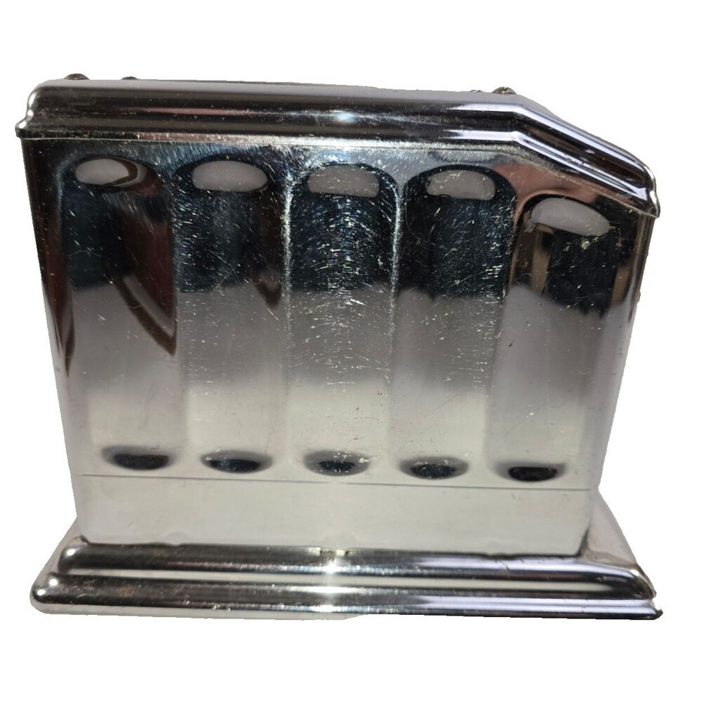 See Video 1930s Art Deco Toastmaster 1B2  Chrome 2-Slice Toaster Tested Works